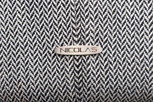Кресло мягкое NL- MILTON текстиль рогожка, черно-белый