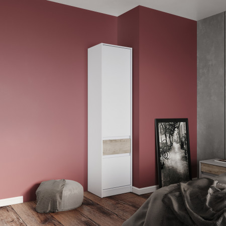 Пенал закрытый EVR- Стайл-500 белый + фасад крафт серый