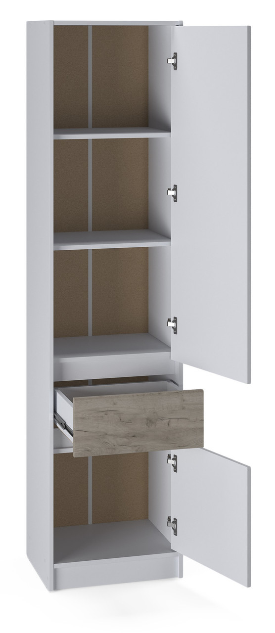 Пенал закрытый EVR- Стайл-500 белый + фасад крафт серый