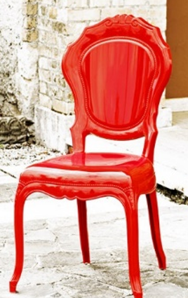 Стул из поликарбоната DAL SEGNO CA- BELLE EPOQUE красный купить по