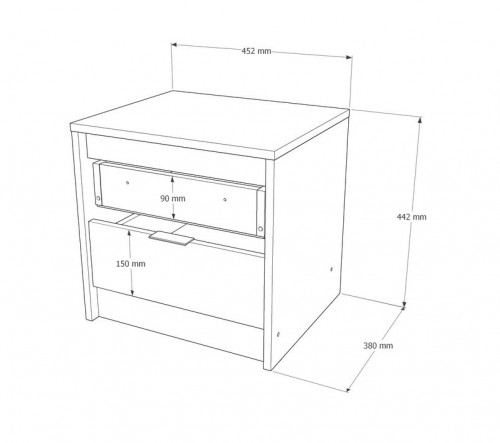 Тумба прикроватная EVR- Сити-450 дуб Сонома + фасад белый