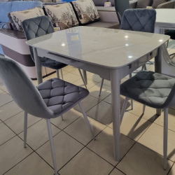 Стол обеденный модерн VTR- TM-84 калакатта мрамор + серый 