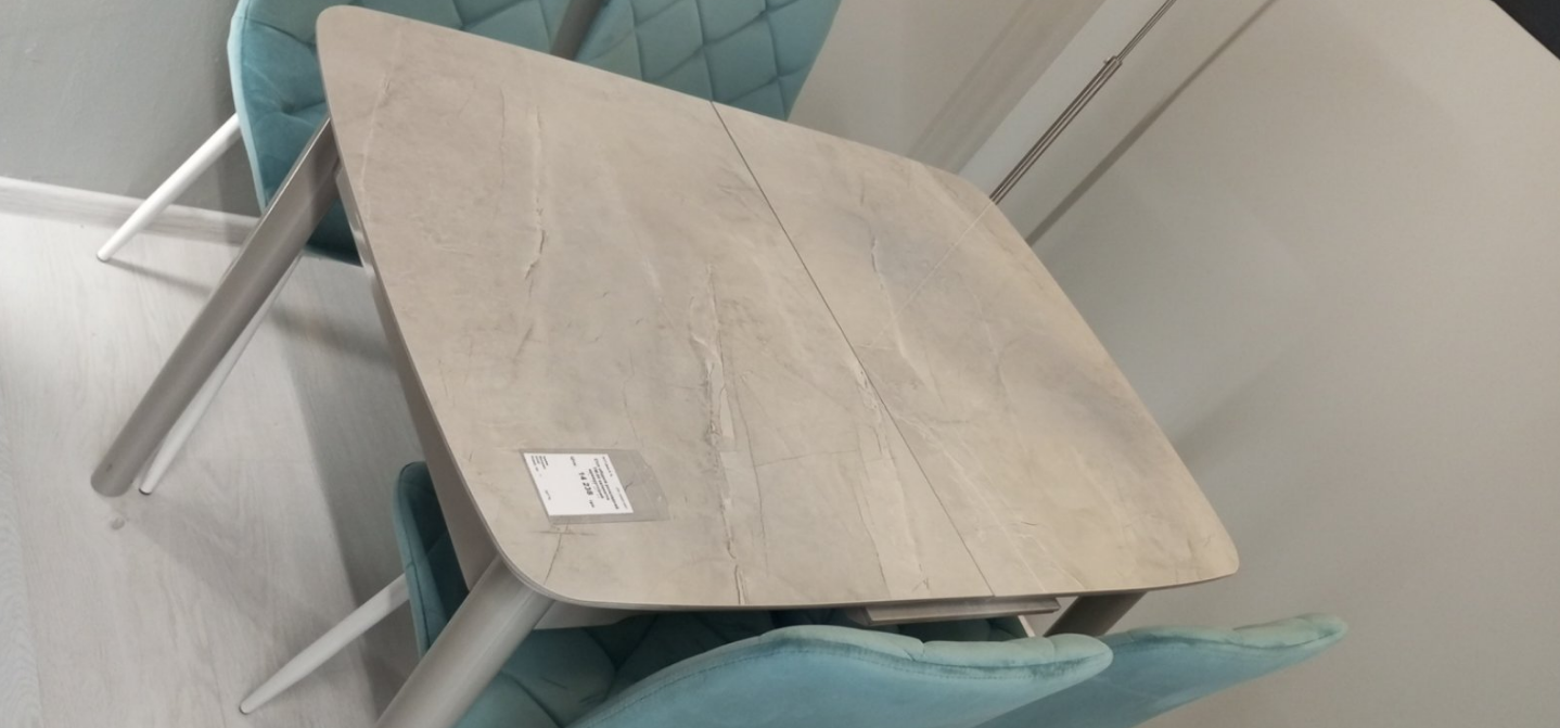 Стол обеденный модерн VTR- TM-84 калакатта мрамор + серый 