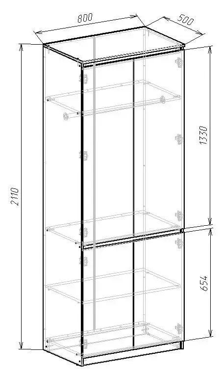 Комплект (ШК-80стиль + ШК-стиль-4ф 2 шт) KOD- ШК-180 стиль (белый фасад)