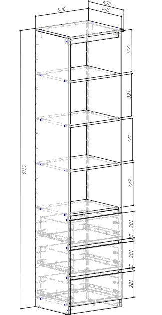 Комплект (ШК-80стиль + ШК-стиль-4ф 2 шт) KOD- ШК-180 стиль (белый фасад)