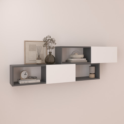 Полка навесная настенная 46х150х22 см KOD- ПК-9 (белый фасад)