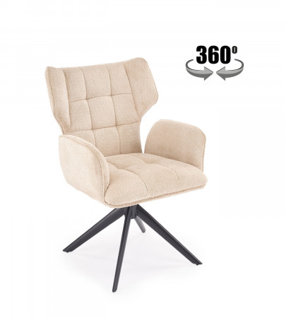 Стул поворотный HALMAR K-601 бежевый/чёрный 
