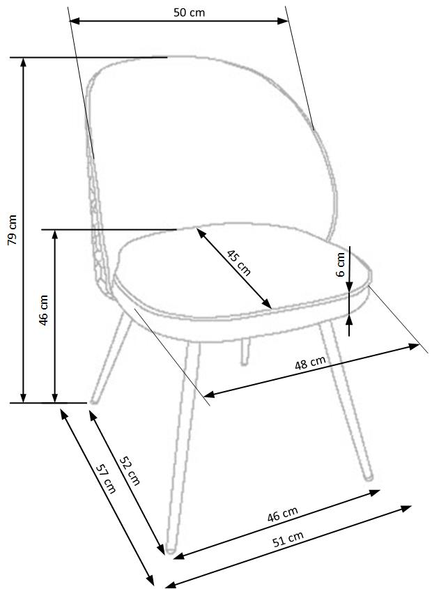 Стул обеденный мягкий PL- Halmar K-395