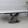 Стол керамический TOP- Ричмонд молочный глянец/ графит