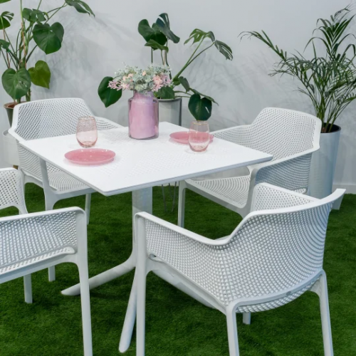 Комплект Nardi DEI- стол Clipx 70 см + 4 кресла Net, Bianco