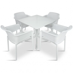 Комплект Nardi DEI- стол Clipx 70 см + 4 кресла Net, Bianco