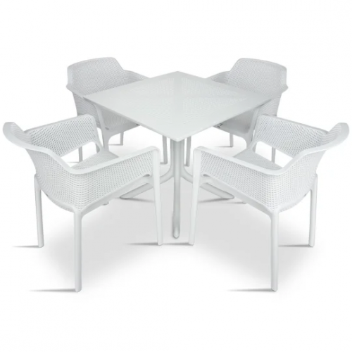 Комплект Nardi DEI- стол Clipx 70 см + 4 кресла Net, Bianco
