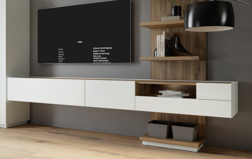 Гостиная Forte LEWISVILLE Wall unit combination _02 Серый/Дуб Валенсия