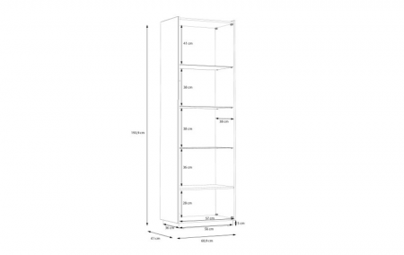 Гостиная Forte LEWISVILLE Wall unit combination _02 Серый/Дуб Валенсия