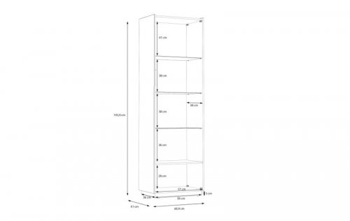 Гостиная Forte LEWISVILLE Wall unit combination _02 Серый/Дуб Валенсия