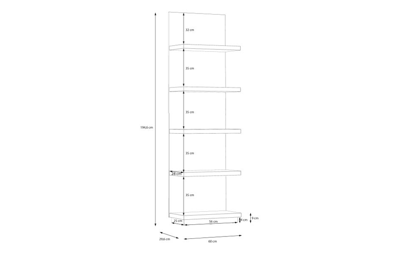 Гостиная Forte LEWISVILLE Wall unit combination _02 Серый/Дуб Валенсия