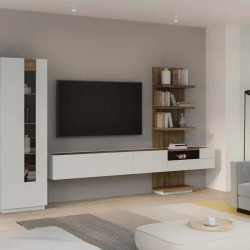 Гостиная Forte LEWISVILLE Wall unit combination _02 Серый/Дуб Валенсия
