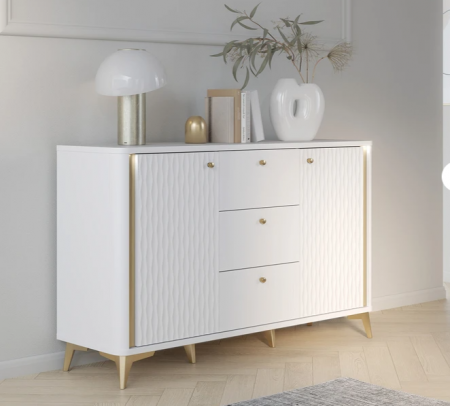 Комод Forte FORREST HILLS FTHK231B белый-золото