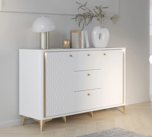 Комод Forte FORREST HILLS FTHK231B белый-золото