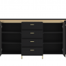 Комод TOP- Норика (NORICA) 2Д 4Ш Черный матовый  
