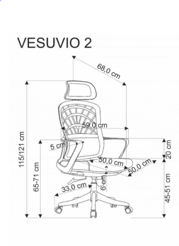 ​Кресло офисное PL- Halmar VESUVIO_2  бирюзовое/белый