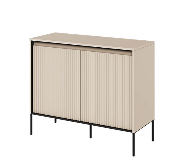 Комод 2- дв TOP- Тренд (TREND) бежевый с черной подсветкой    