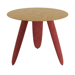 Стол обеденный LVK- Rino диаметр 100 дуб маркетри/ Node 09