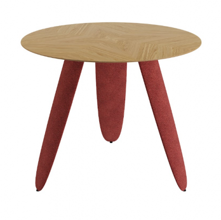 Стол обеденный LVK- Rino диаметр 100 дуб маркетри/ Node 09