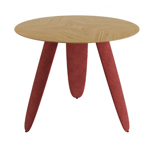 Стол обеденный LVK- Rino диаметр 100 дуб маркетри/ Node 09