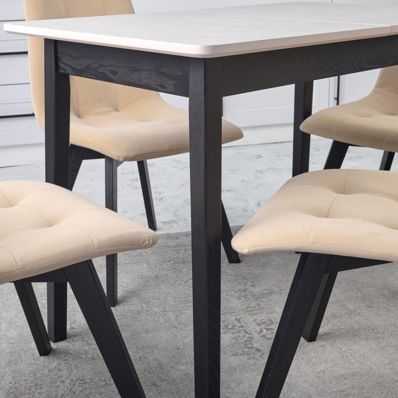 Комплект кухонной мебели Ont- Антонио 100 Серо-бежевый+ 4 Стула Дарио бежевые