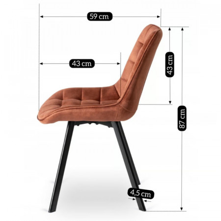 Стул обеденный MEBEL ELITE RICK теракотовый велюр