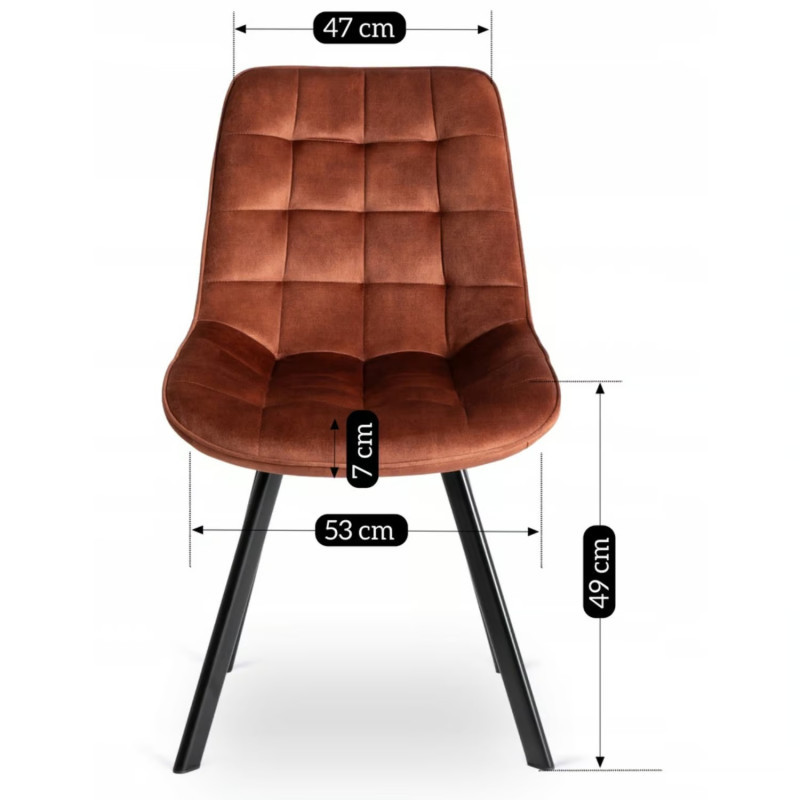 Стул обеденный MEBEL ELITE RICK теракотовый велюр