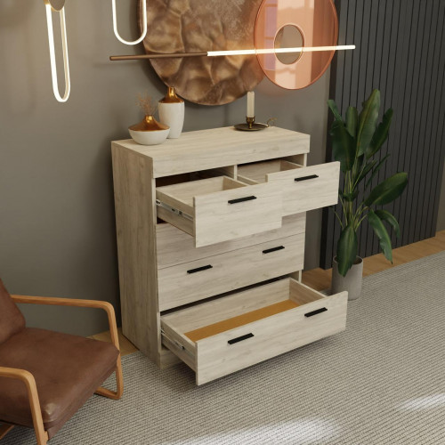 Комод на 5 шухляд EVR- Соната-3 крафт белый