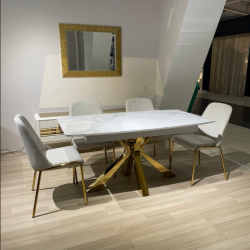 Стол модерн EXI- Barselona (Барселона) белая глянцевая керамика