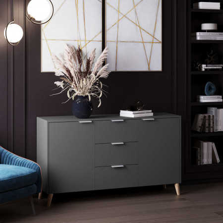 Комод с ящиками и тумбами 80х139х40 см KOD- КМ-14 Хюгге