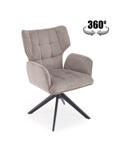 Стул поворотный HALMAR K-601 пепельный/чёрный