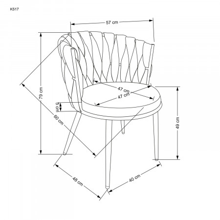 Стул Halmar K-517 зеленый/золото