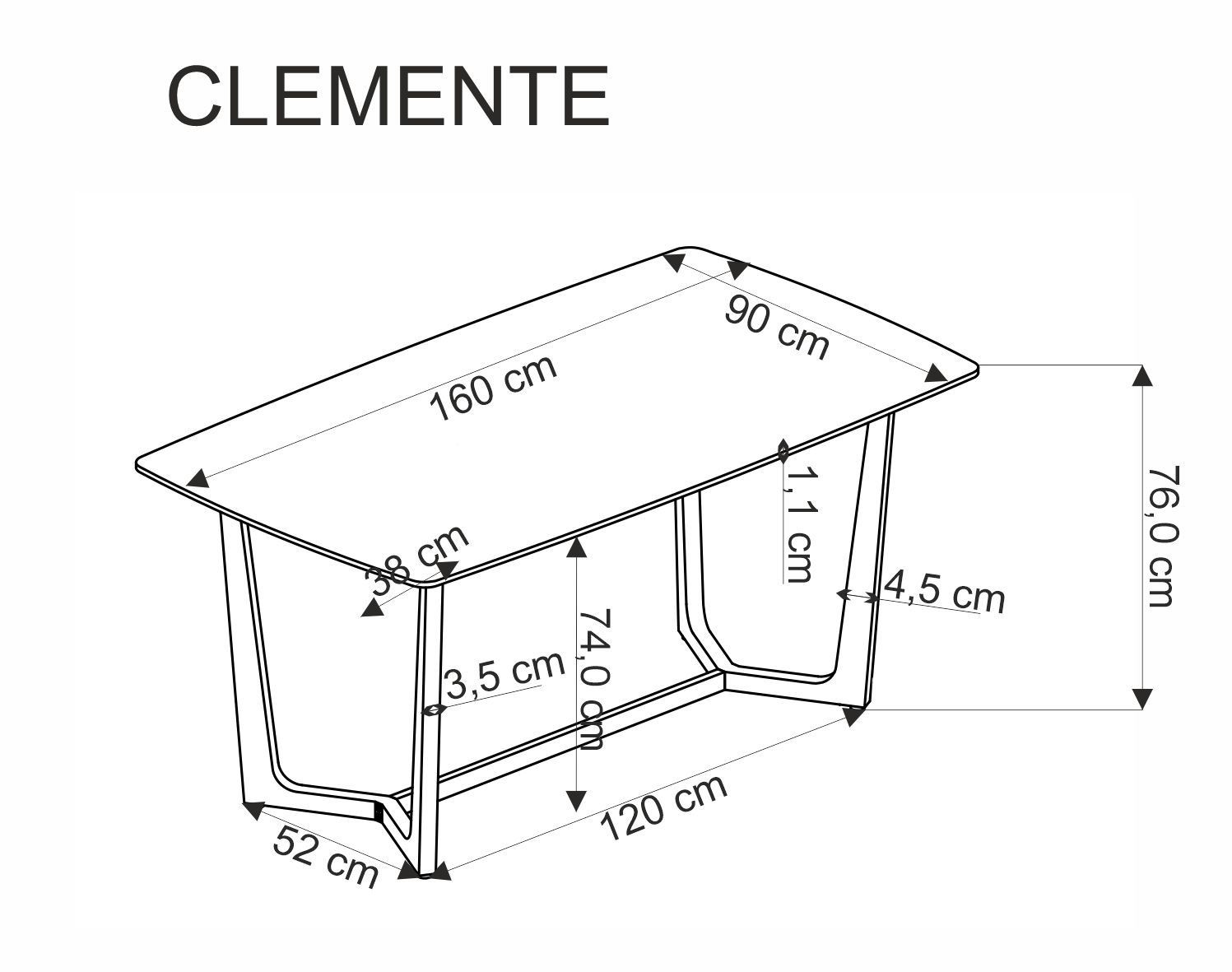 Стол обеденный HALMAR Clemente (белый мрамор/золото)