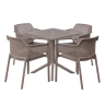 Комплект Nardi DEI- стол Clipx 70 см + 4 кресла Net, tortora