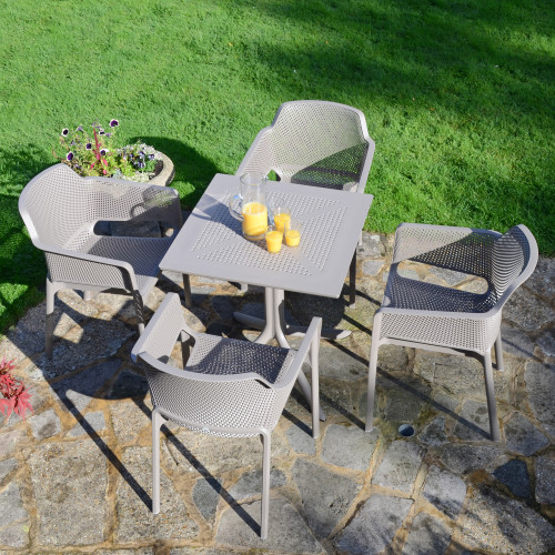 Комплект Nardi DEI- стол Clipx 70 см + 4 кресла Net, tortora