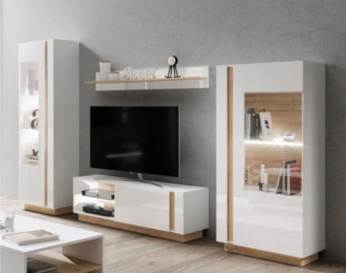 Стенка Perfect Home Arco (Marco) белый глянец/дуб грандсон