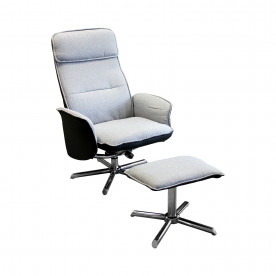 Кресло IDEA DAN с подставкой для ног серый