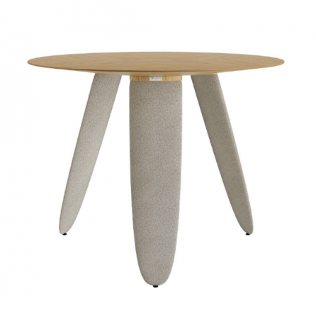 Стол обеденный LVK- Rino диаметр 100 дуб маркетри/ Node 07