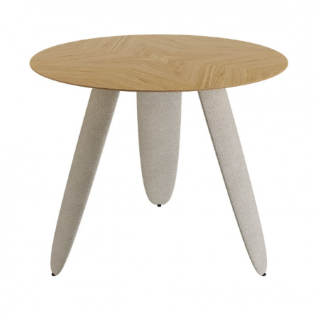 Стол обеденный LVK- Rino диаметр 100 дуб маркетри/ Node 07