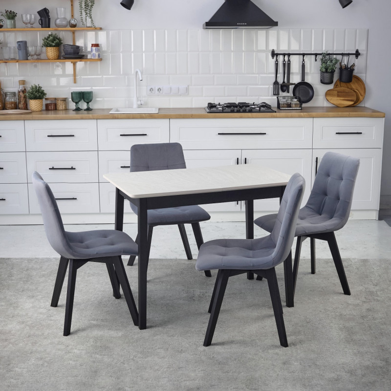 Комплект кухонной мебели Ont- Антонио 100 Серо-бежевый+ 4 Стула Дарио серые
