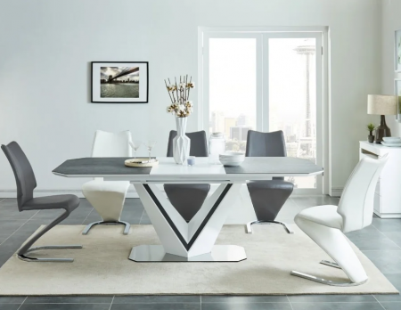 Стол раскладной PL- SIGNAL Valerio Ceramic серый + белый