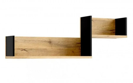 Полка навесная Forte Oriental tree HUDB02 (дуб бартекс/черный)