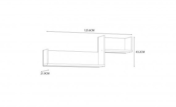 Полка навесная Forte Oriental tree HUDB02 (дуб бартекс/черный)