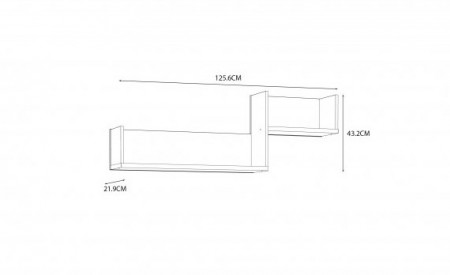 Полка навесная Forte Oriental tree HUDB02 (дуб бартекс/черный)