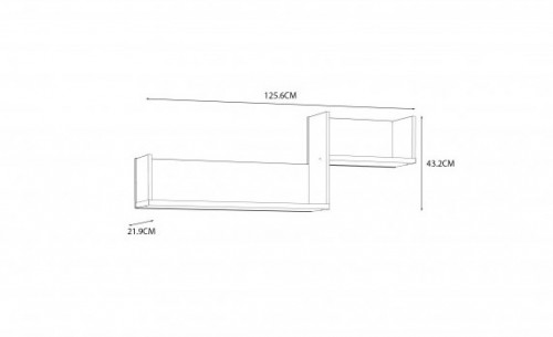 Полка навесная Forte Oriental tree HUDB02 (дуб бартекс/черный)